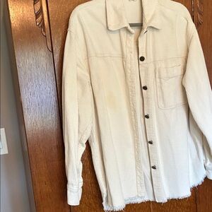 LA MIEL Off-White Corduroy Shirt Jacket - M
